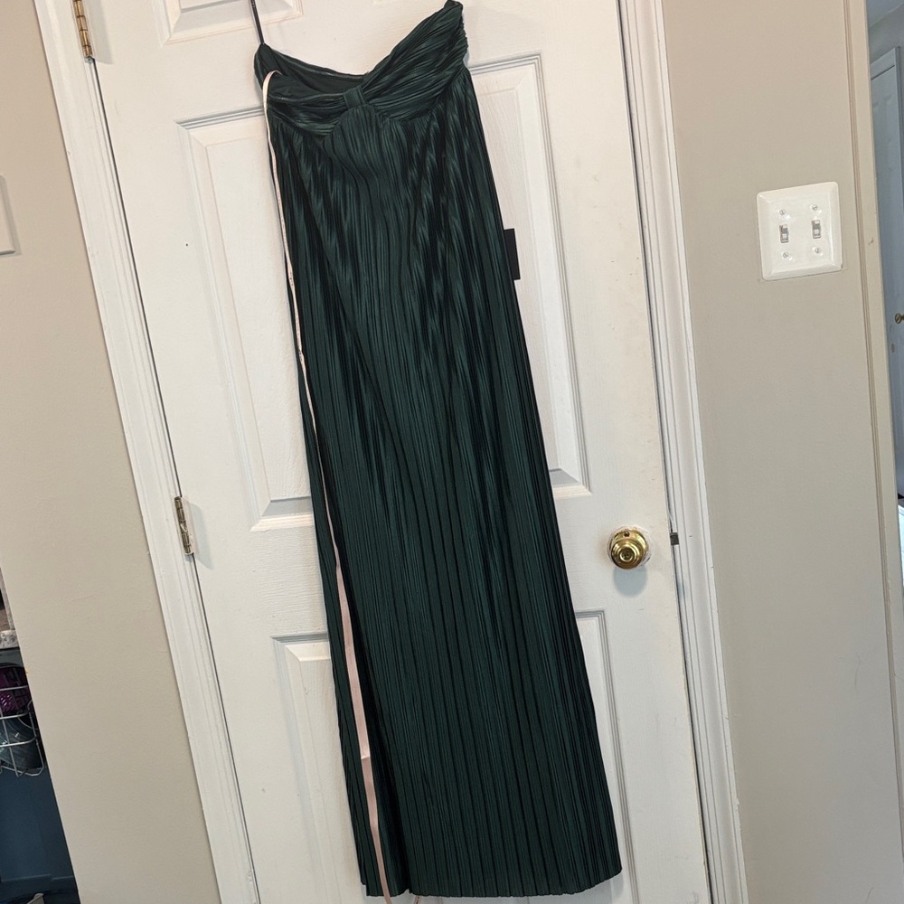 Lulu's Deep Green Pleated Maxi Skirt